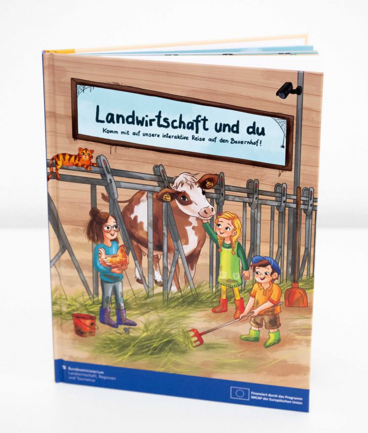 Kinderbuch im A4-Format mit der Aufschrift Landwirtschaft und du